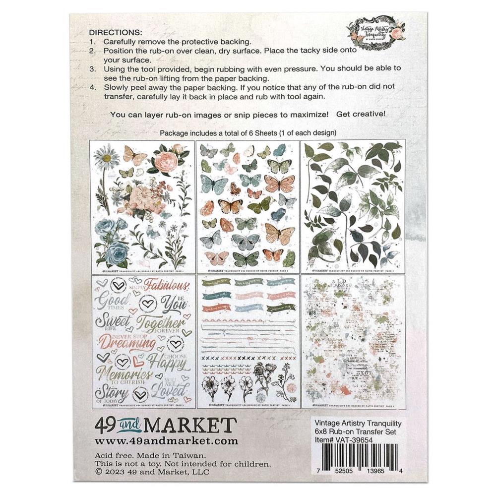 49 And Market Rub-Ons - Vintage Artistry Tranquility - Crafty Divas