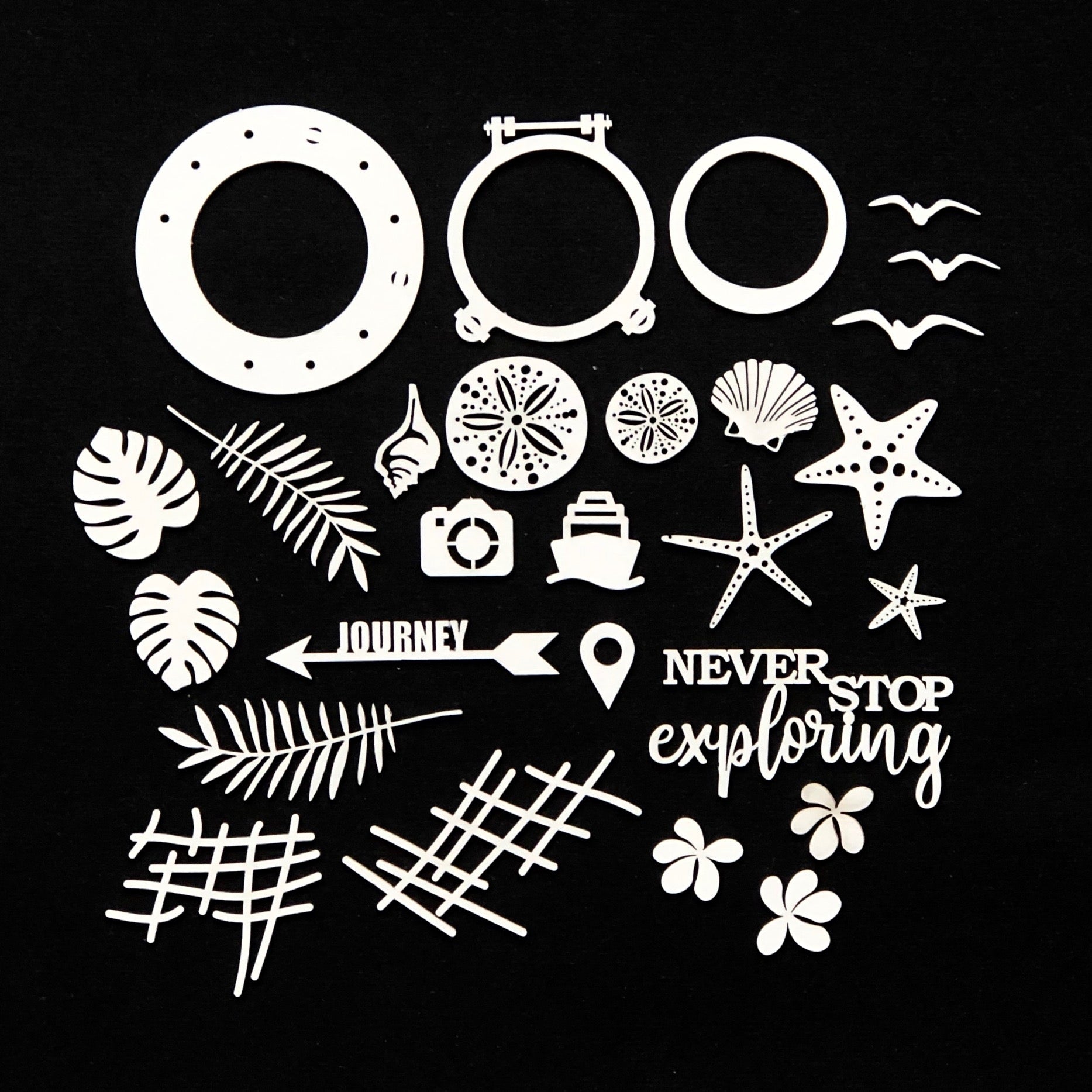 49 & Market - Archival Chipboard - White - Never Stop Exploring - Crafty Divas