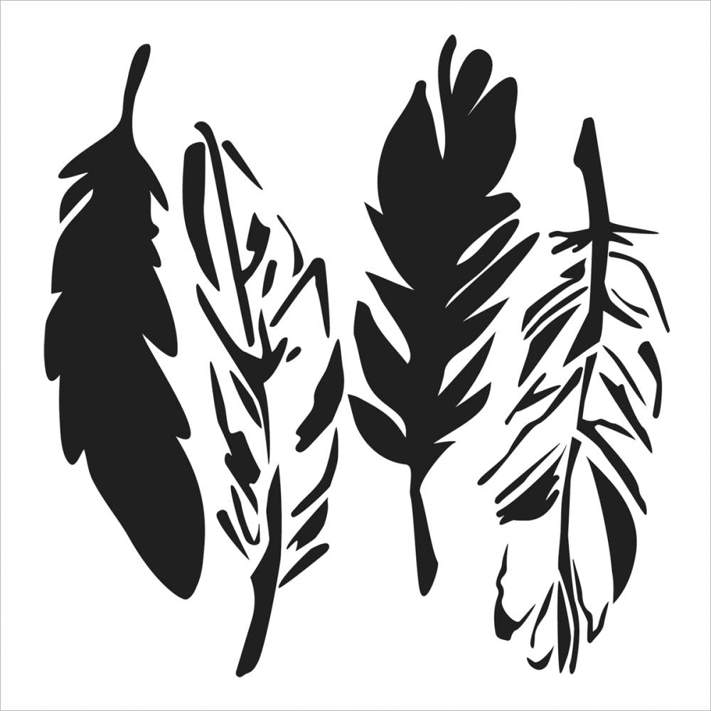 Crafter's Workshop Template 6x6- 4 Feathers