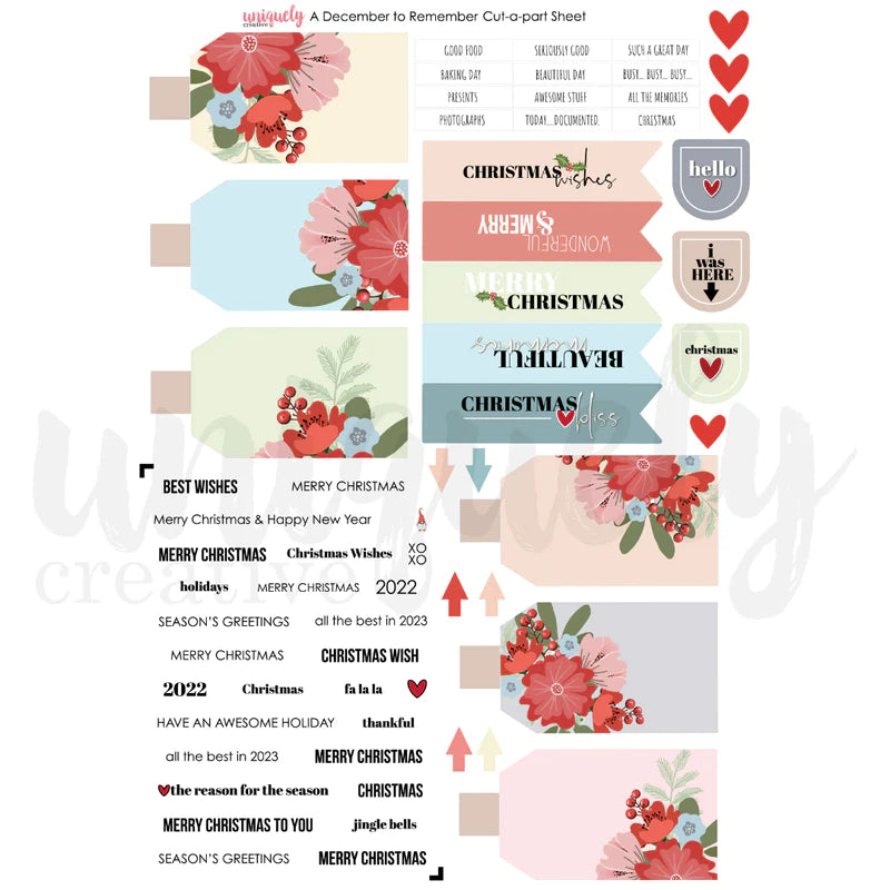 Uniquely Creative - Cut-A-Part Sheet - A December to Remember