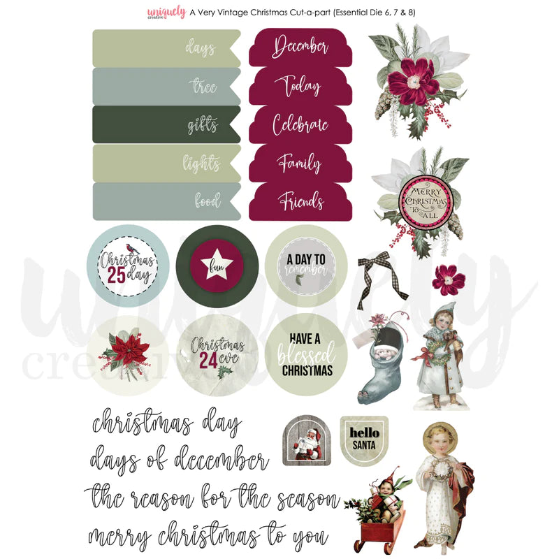 Uniquely Creative - Cut-A-Part Sheet - A Very Vintage Christmas