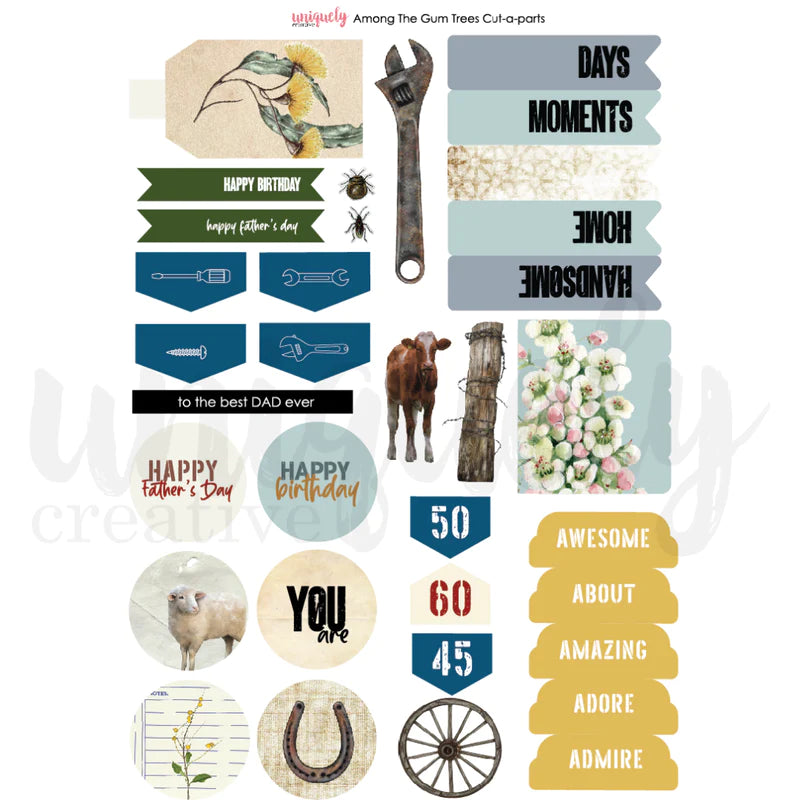 Uniquely Creative - Cut-a-parts Sheet - Among the Gum Trees