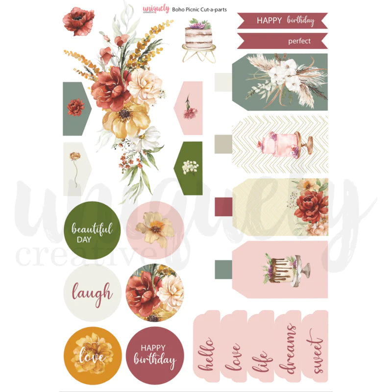 Uniquely Creative - Cut-a-parts Sheet - Boho Picnic