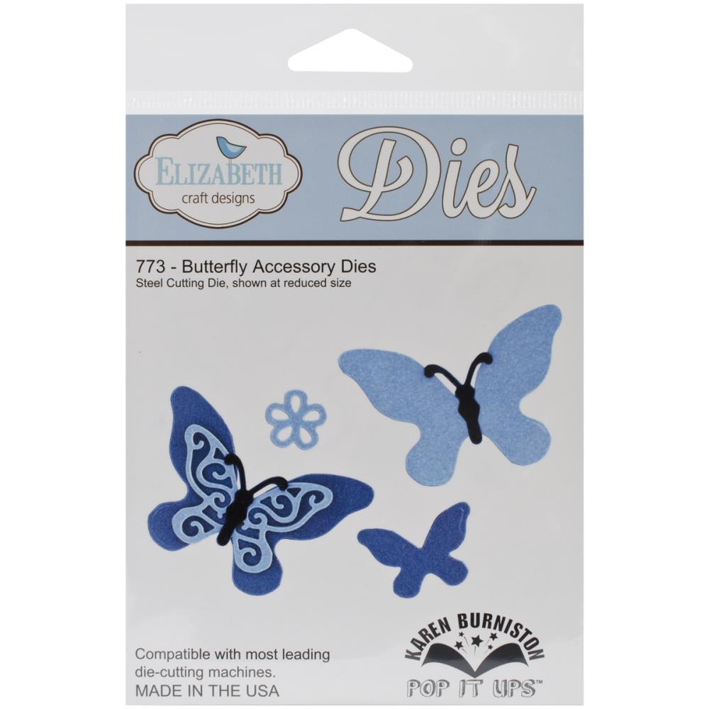 Elizabeth Craft Pop It Up Metal Dies By Karen Burniston- Butterfly Accessory