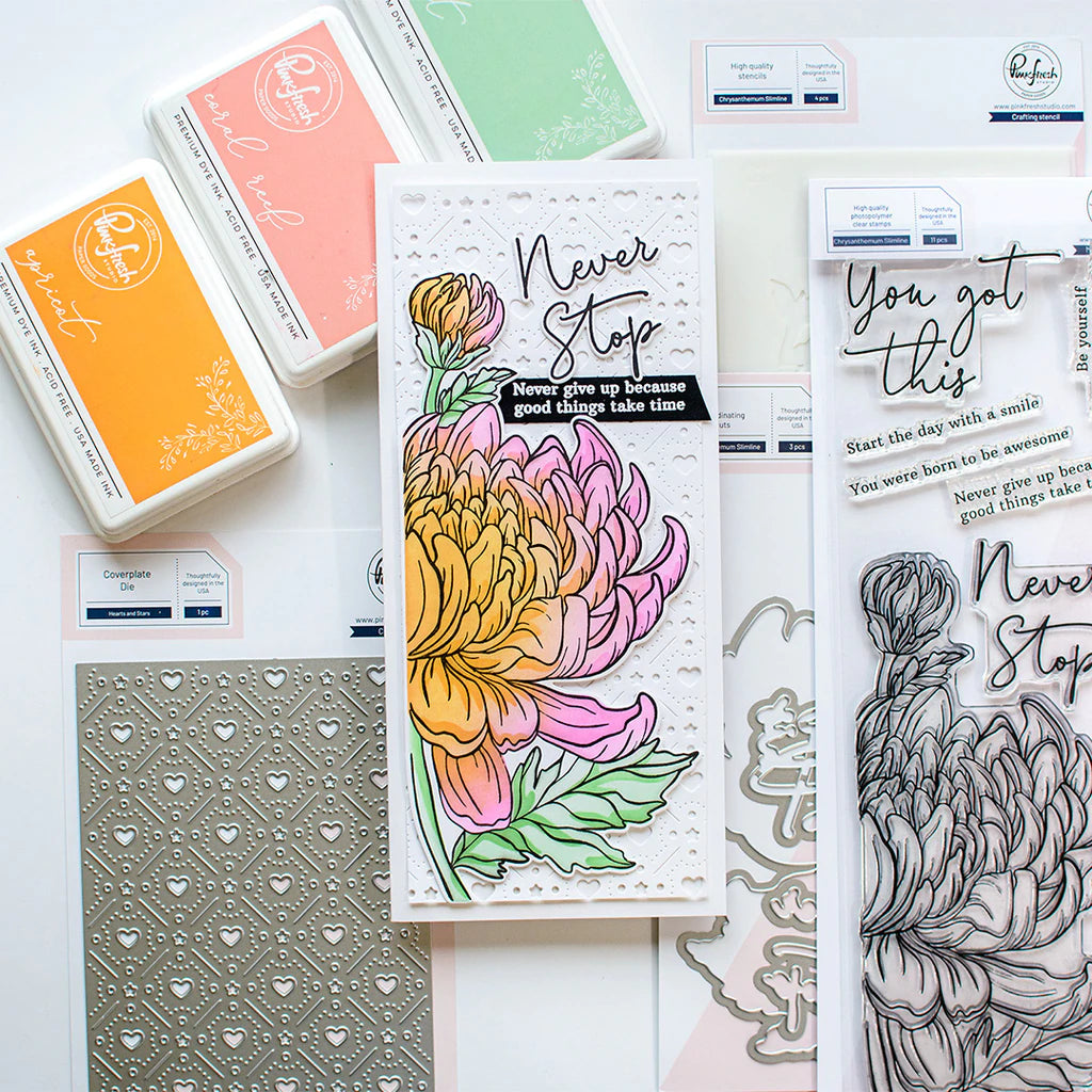 Pinkfresh Studio Stencils - Chrysanthemum Layering