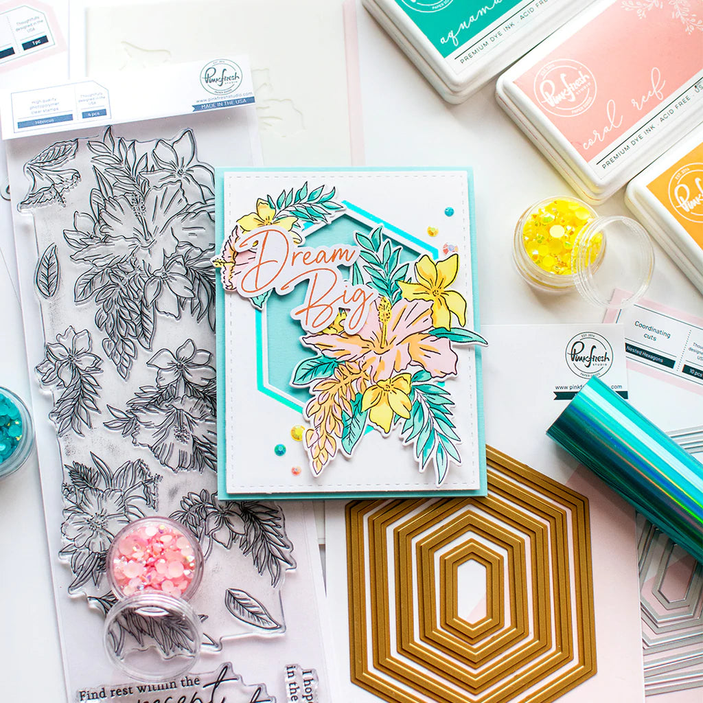 Pinkfresh Studio Stencils - Hibiscus Layering