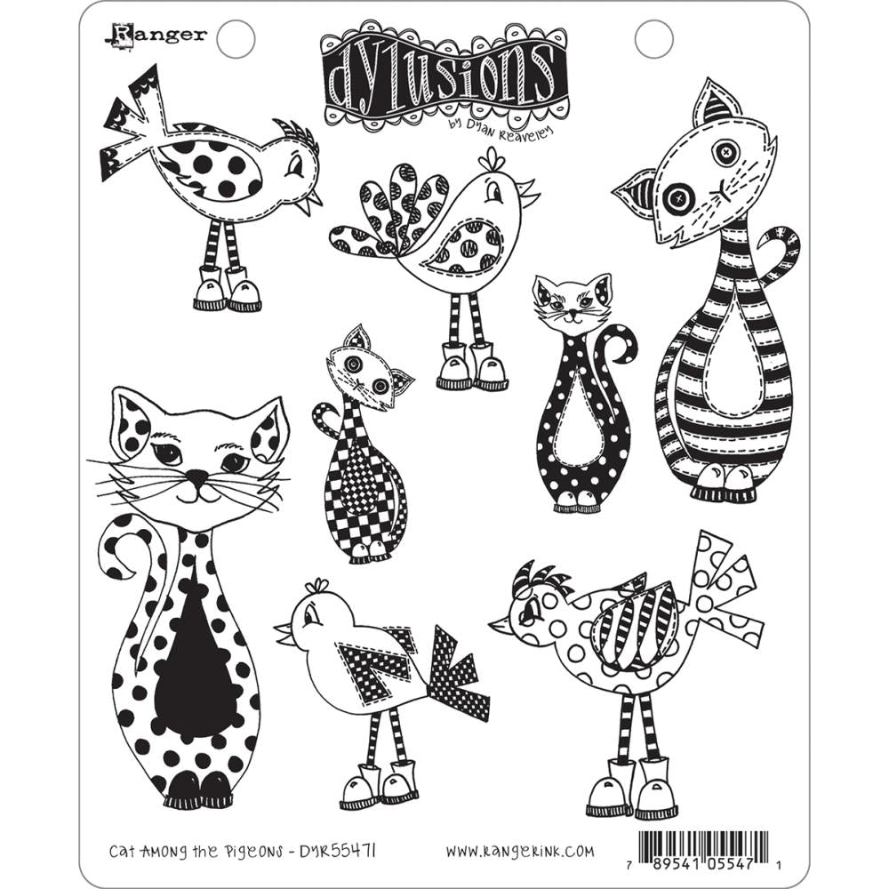 Dyan Reaveley's Dylusions Cling Stamp Collections - Cat Among Pigeons