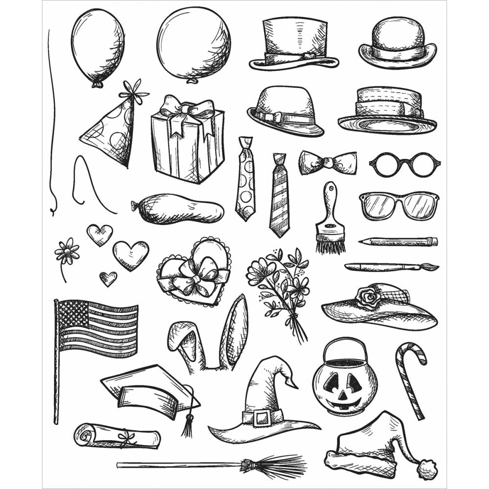 Tim Holtz Cling Stamps - Crazy Things