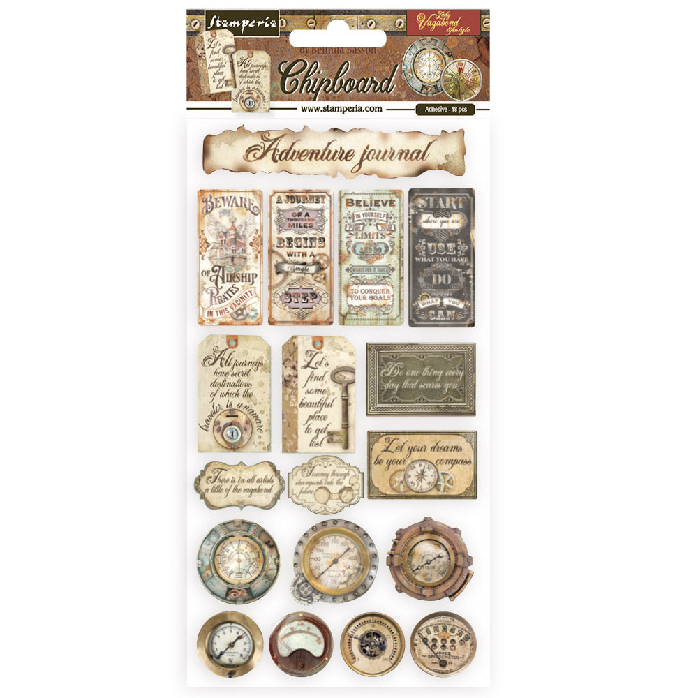Stamperia Adhesive Chipboard - Lady Vagabond Lifestyle