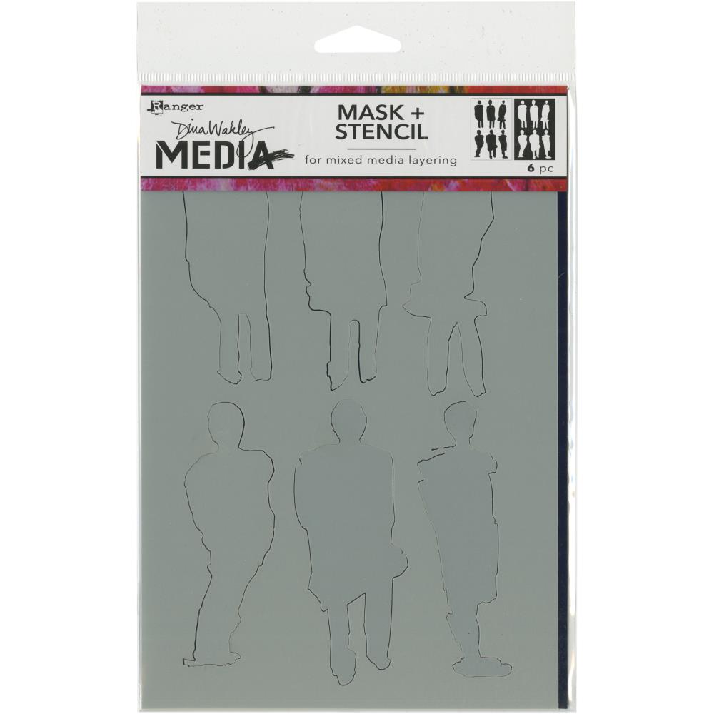 Dina Wakley Media Stencils + Masks - Funky Silhouettes