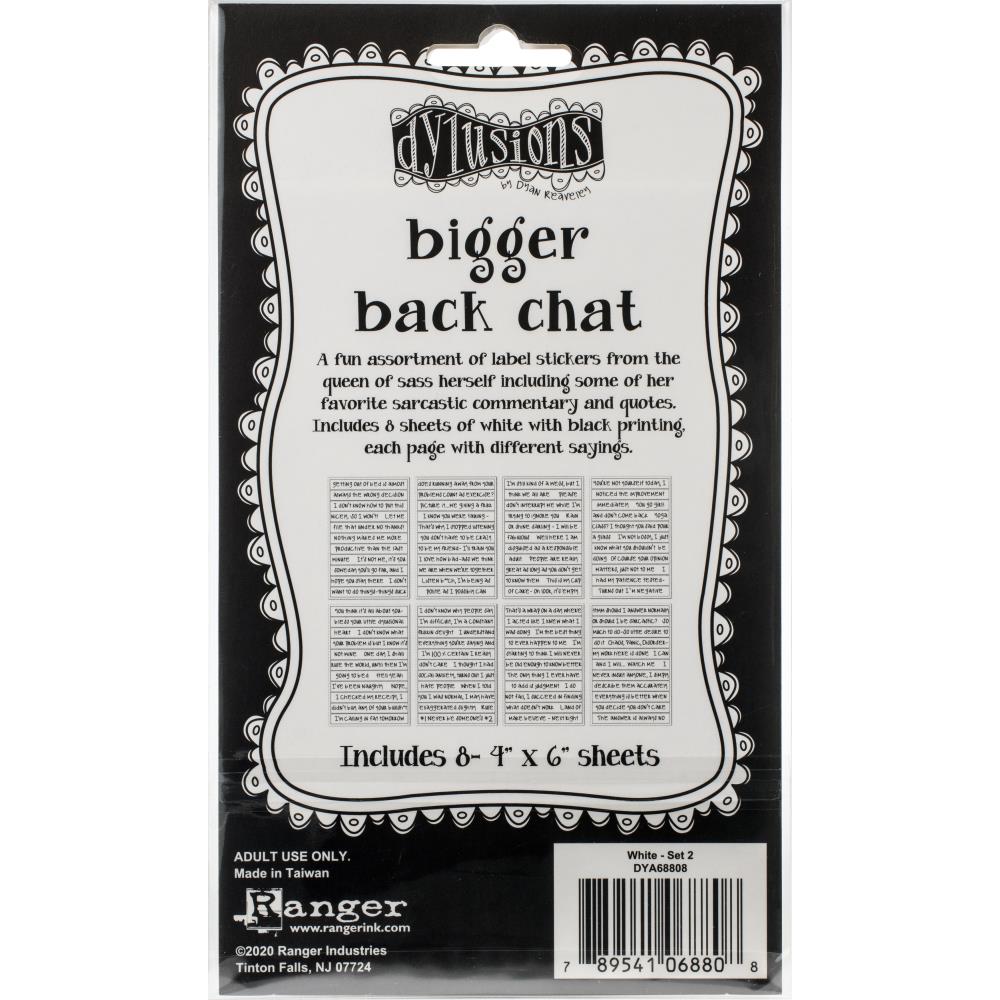Dyan Reaveley's Dylusions Bigger Back Chat Stickers - White Set 2
