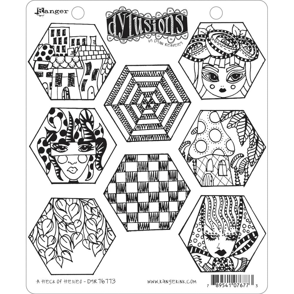Dyan Reaveley's Dylusions Cling Stamp Collections - A Heck Of Hexies
