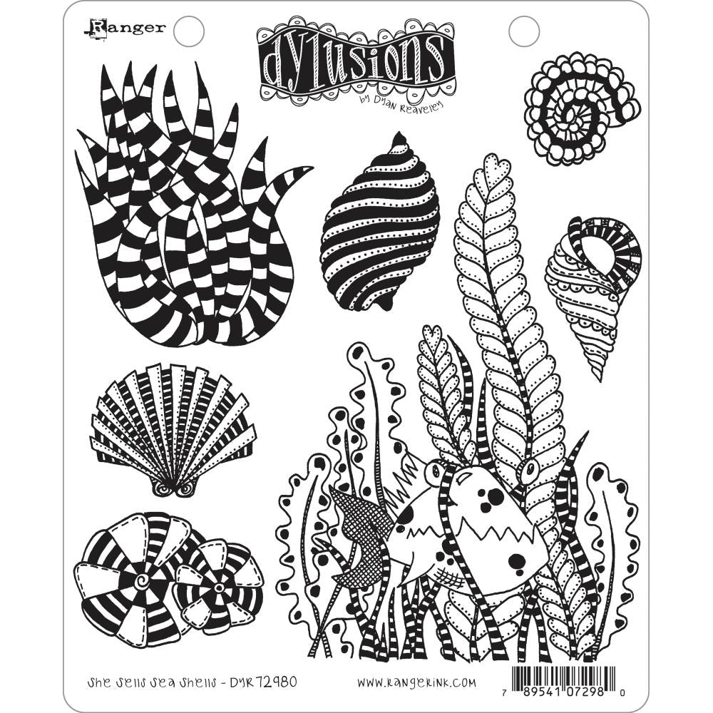 Dyan Reaveley's Dylusions Cling Stamp Collections - She Sells Sea Shells