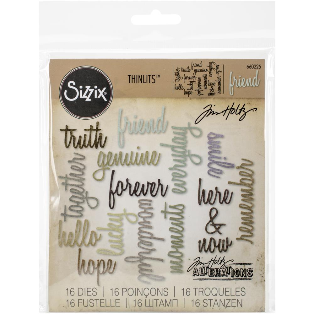 Sizzix Thinlits Dies 16/Pkg By Tim Holtz- Friendship Script Words