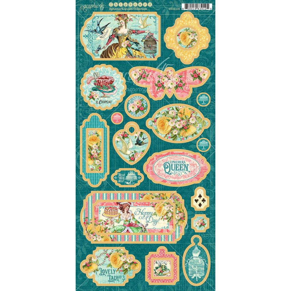 Graphic 45 - Chipboard Die-Cuts - Ephemera Queen