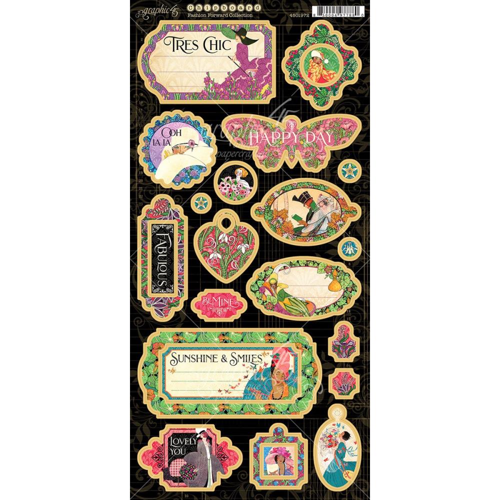 Graphic 45 - Chipboard Die-Cuts - Fashion Forward