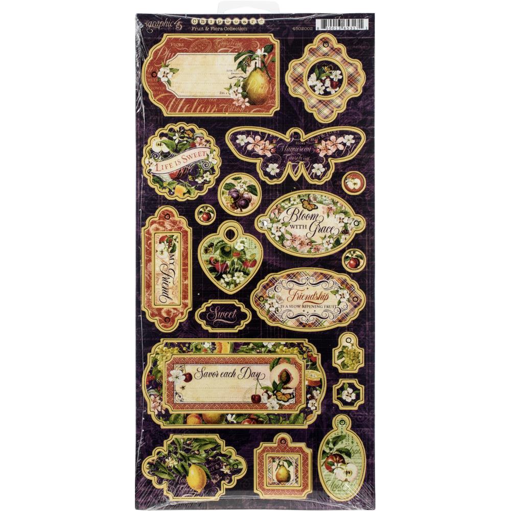 Graphic 45 - Fruit & Flora Chipboard Die-Cuts