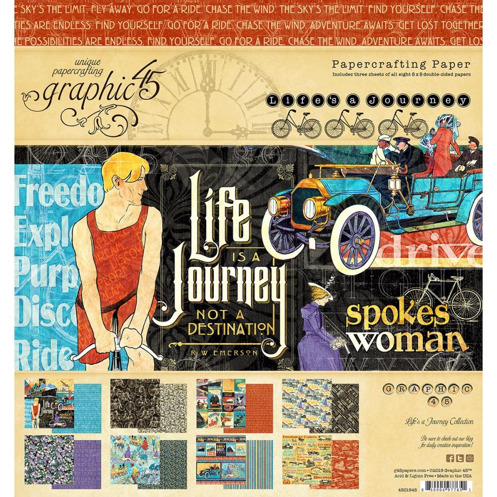 Graphic 45  - 8"x8" Paper Pad - Life's Journey