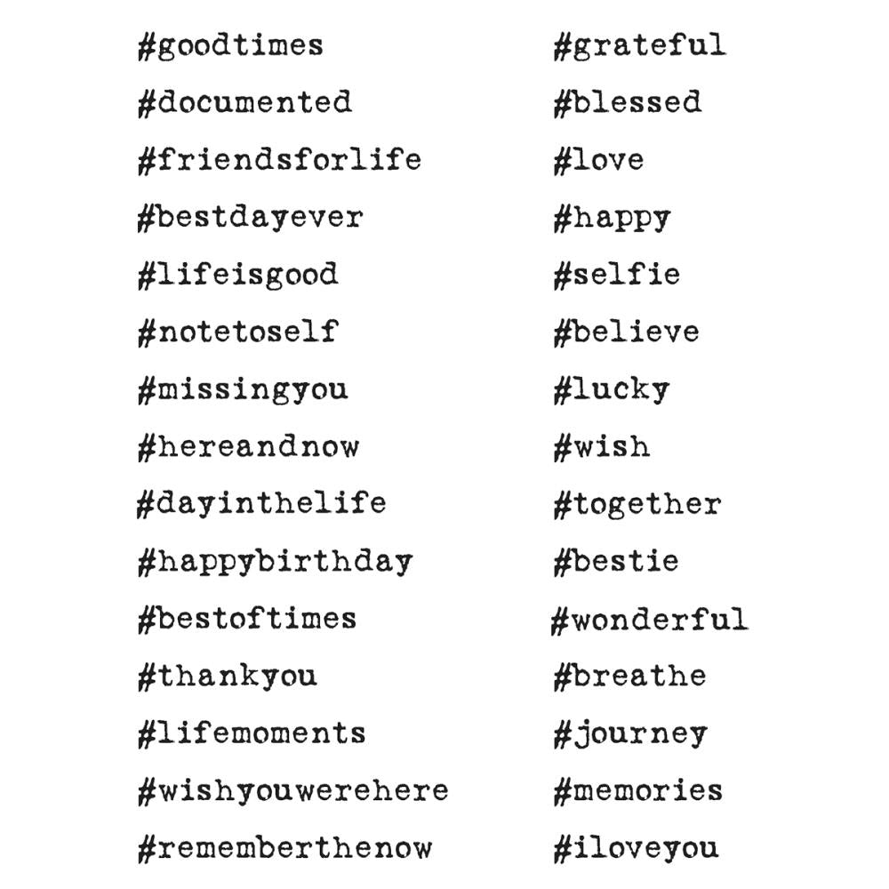 Tim Holtz Cling Rubber Stamp Set 7"X8.5" - Hashtags