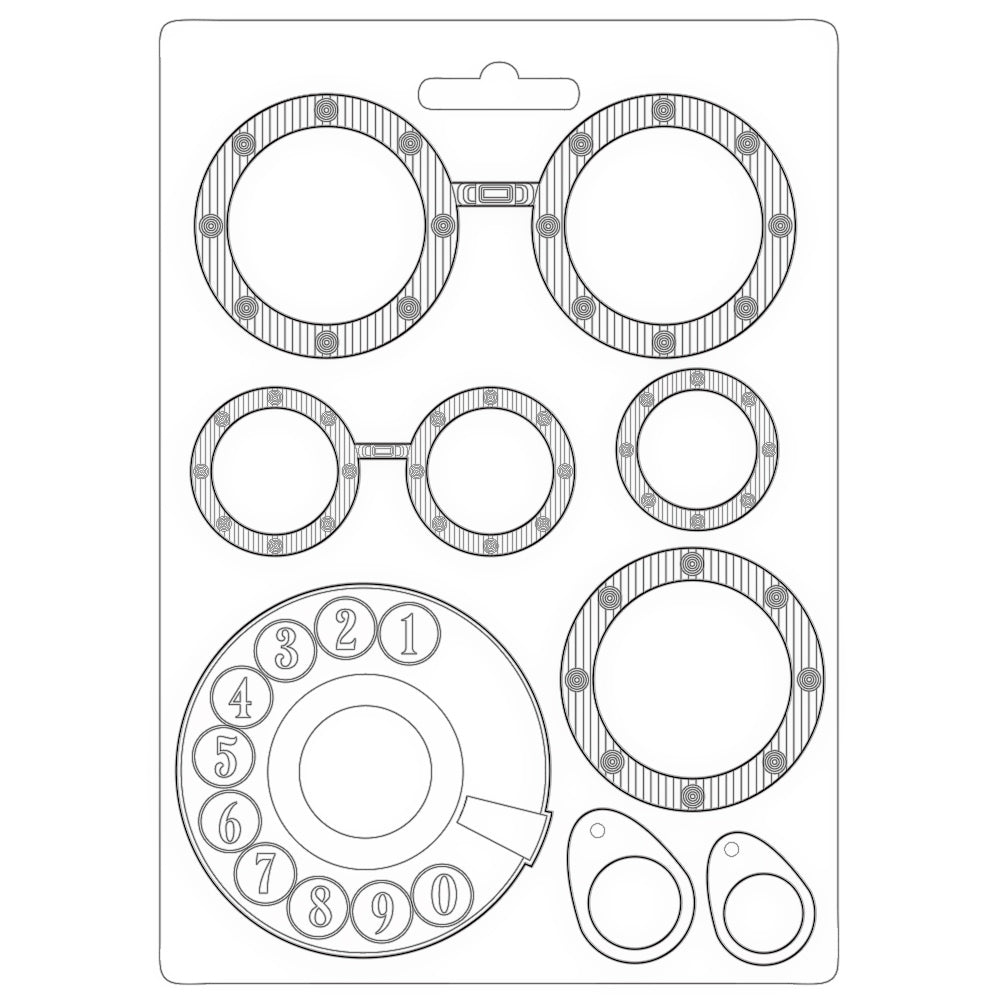 Stamperia Texture Impressions Mould - Lady Vagabond Lifestyle - Goggles