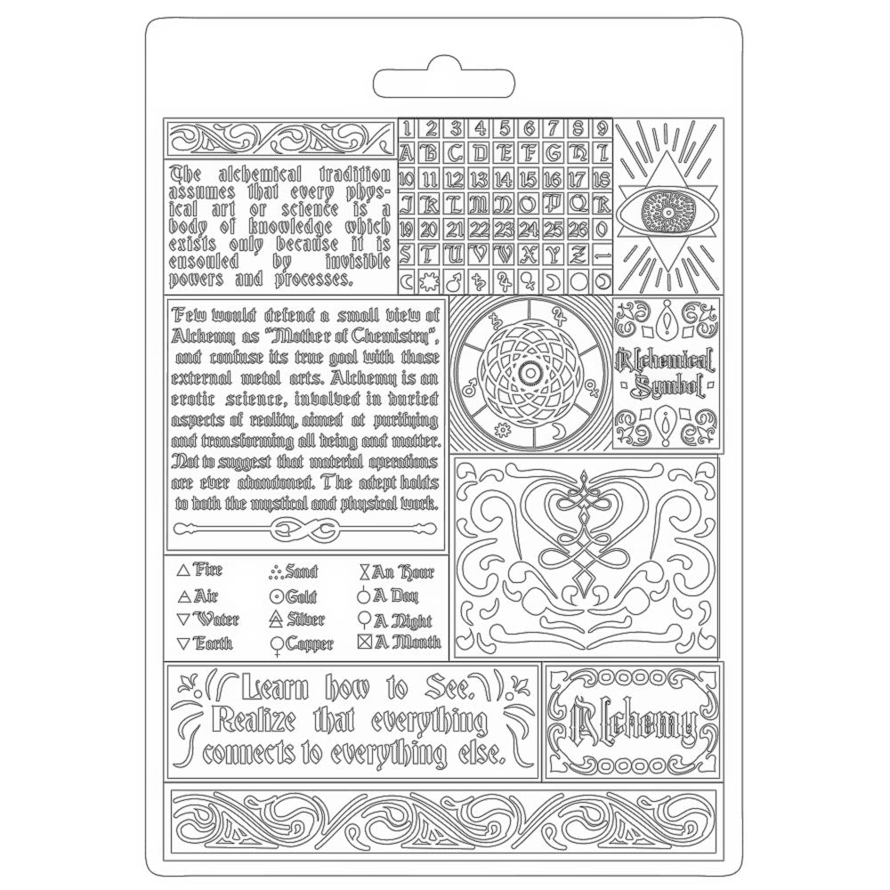 Stamperia Texture Impressions Mould - Alchemy - Writings