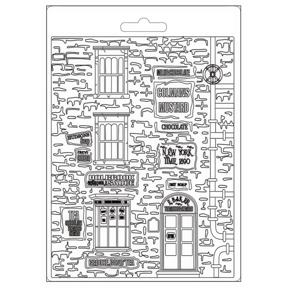 Stamperia Media Stencil - New York Building  - Sir Vagabond Aviator