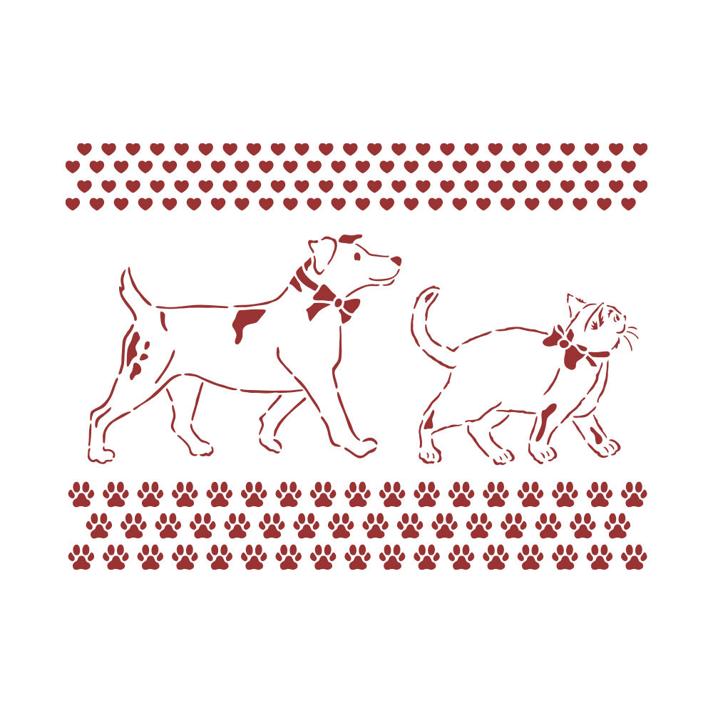 Stamperia Stencil - Day Dream Dog and Cat