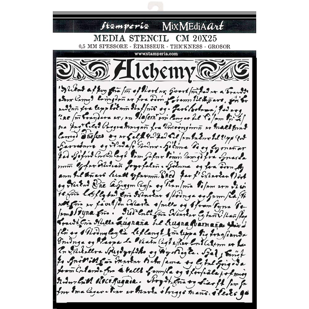 Stamperia Media Stencil - Alchemy - TEXTURE
