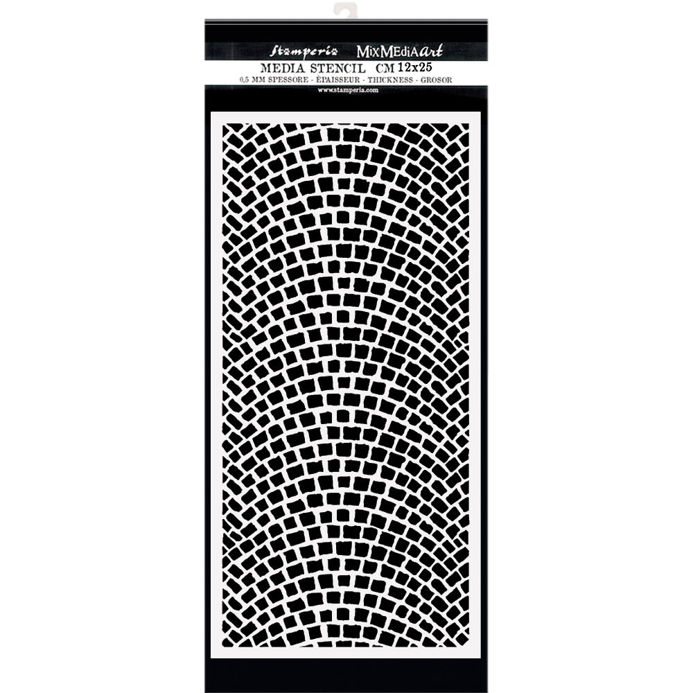 Stamperia Media Stencil - LADY VAGABOND LIFESTYLE - Cobblestone