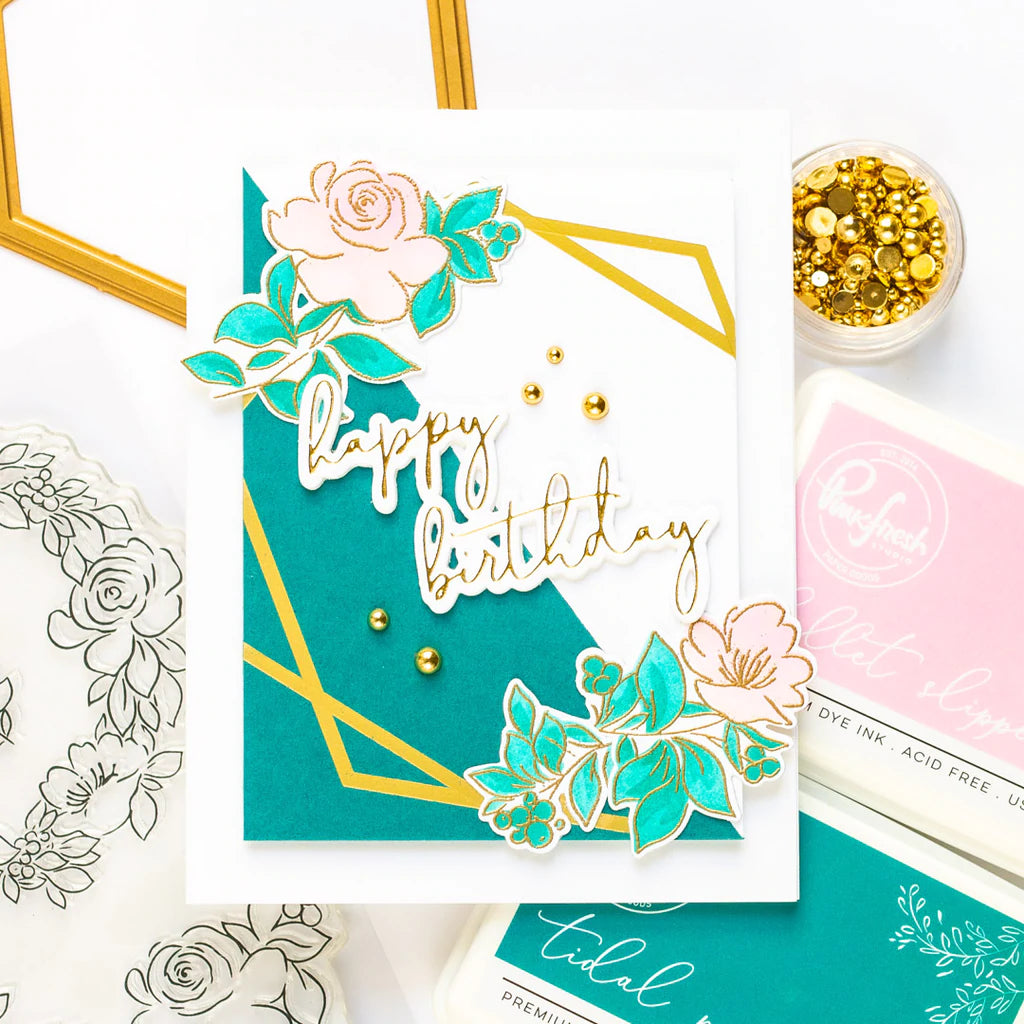 Pinkfresh Studio Clear Stamp Set - Rainbow Floral