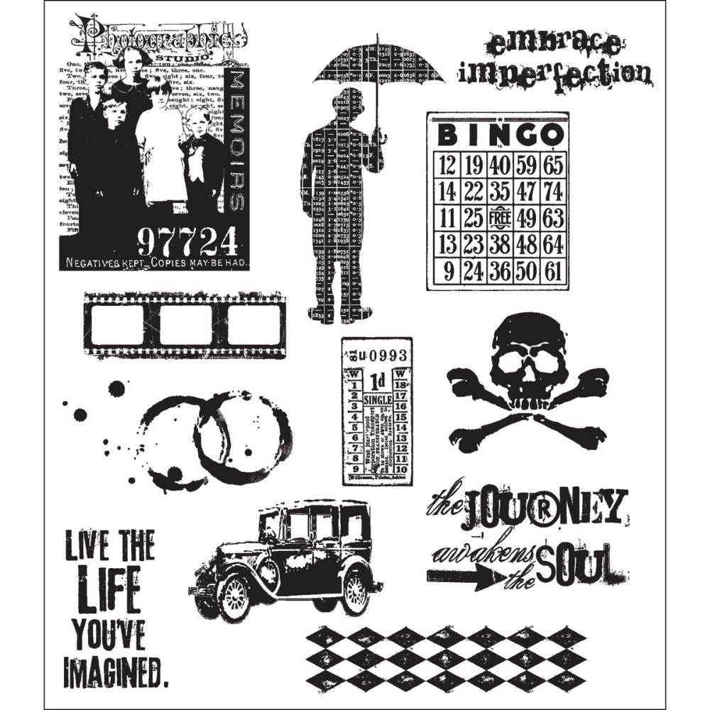 Tim Holtz Cling Stamps 7"X8.5"- Mini Muse