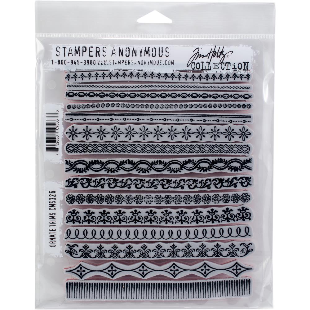 Tim Holtz Cling Rubber Stamp Set - Ornate Trims