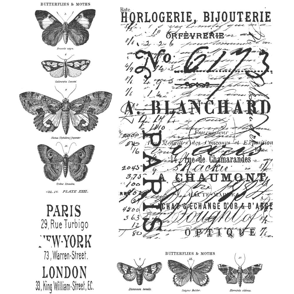 Tim Holtz Cling Rubber Stamp Set - Papillon 