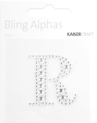 Rhinestone 'R' Silver