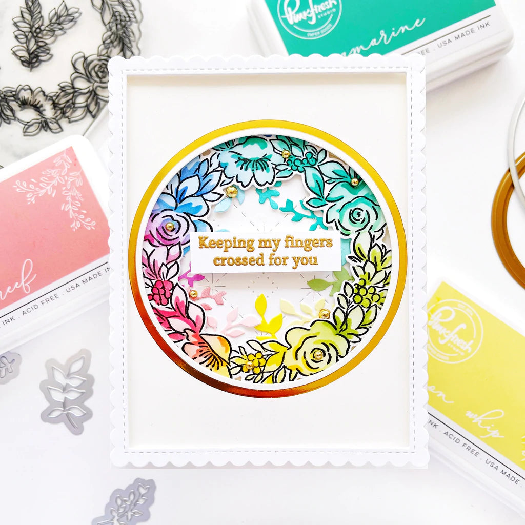 Pinkfresh Studio Die - Rainbow Floral