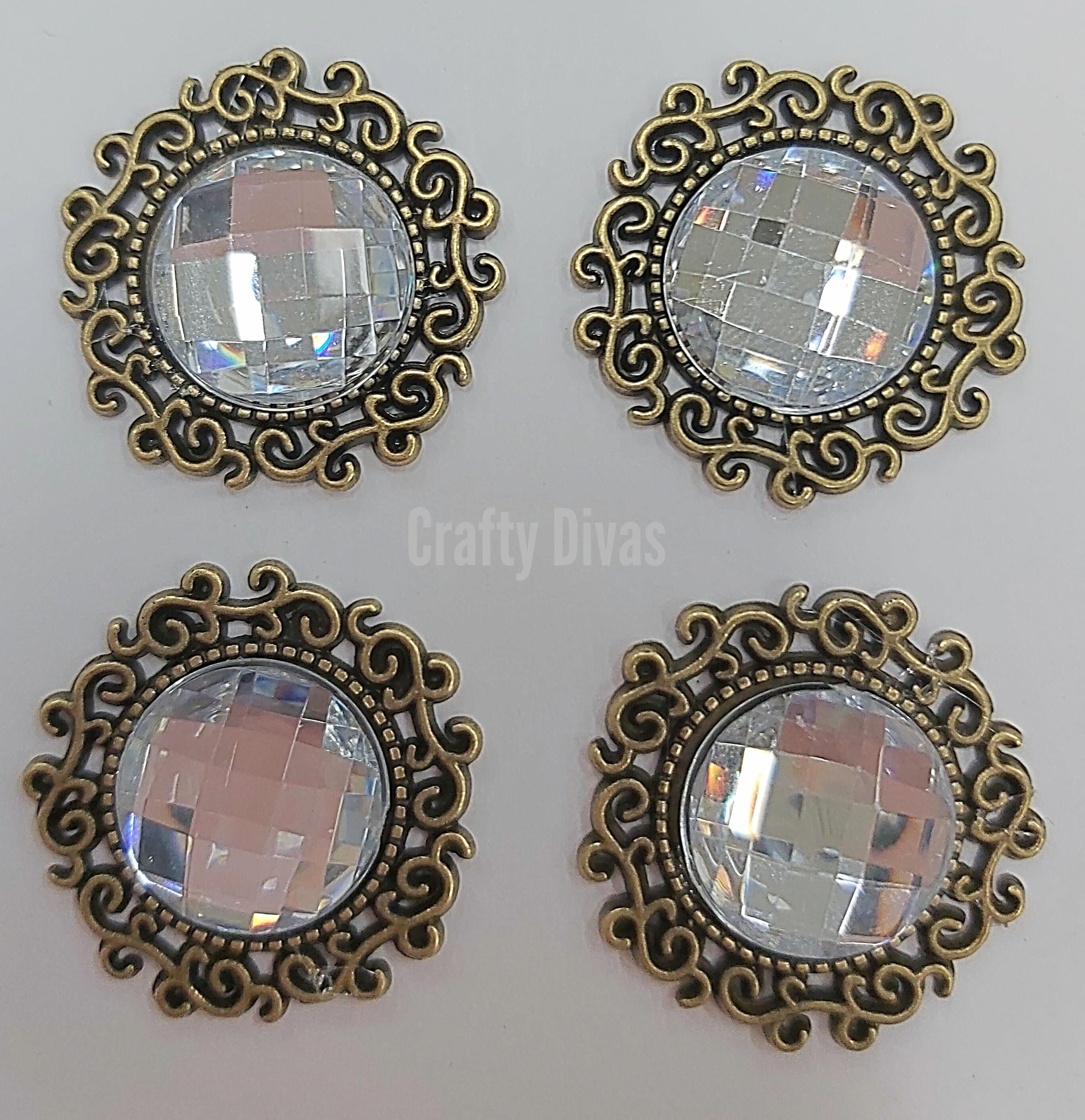 Rhinestone Flatback Jewels - Antique Bronze