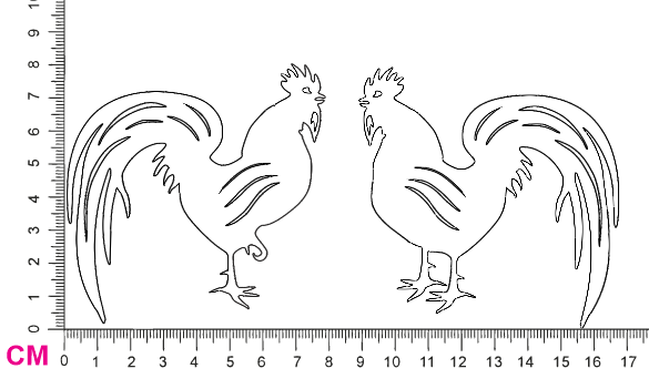 Chipboard Shapes - Roosters