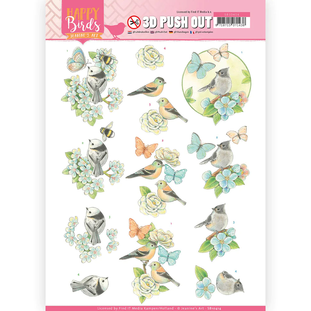 Couture Creations - Jeanine's Art - Happy Birds - Blue Dance