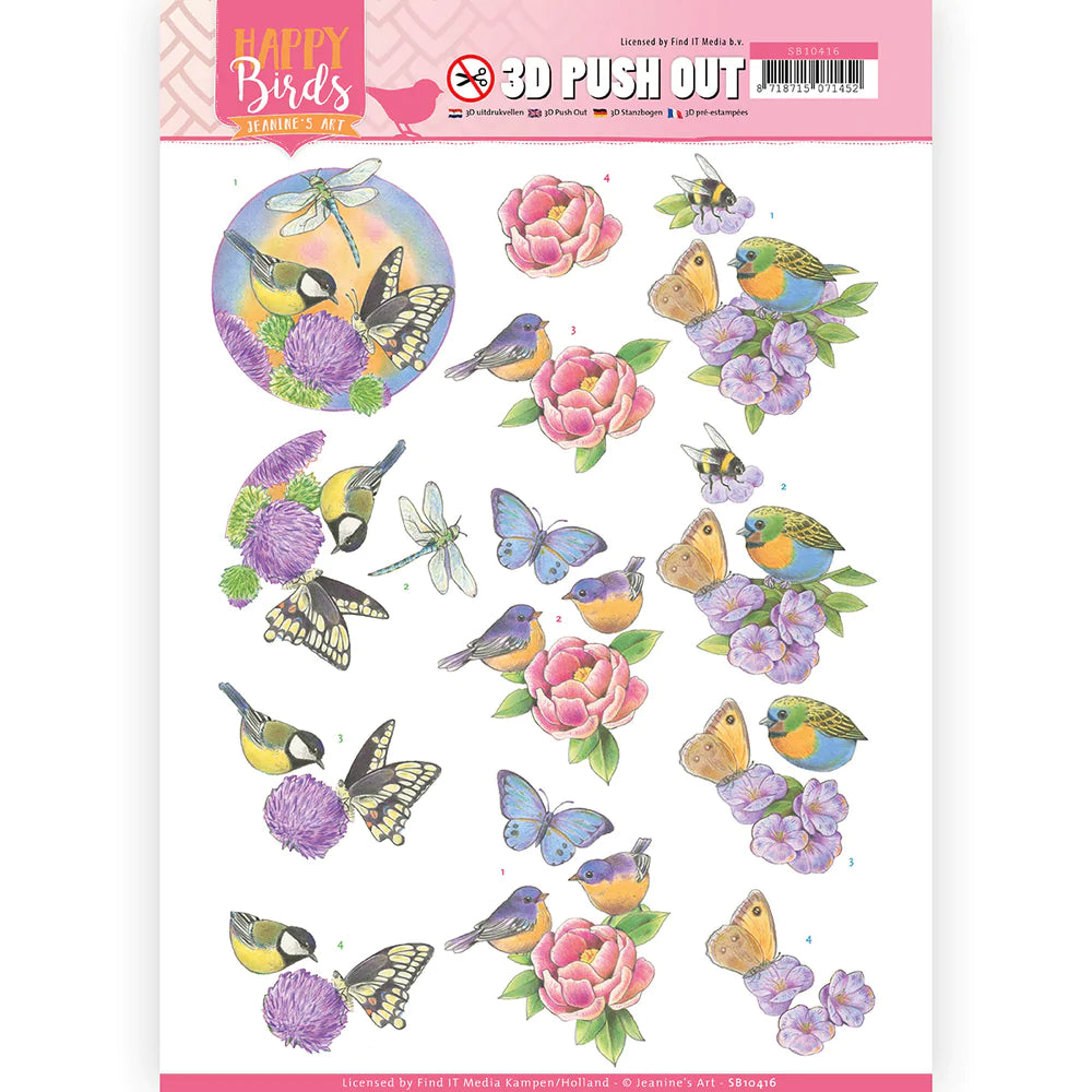 Couture Creations - Jeanine's Art - Happy Birds - Fragrant flowers