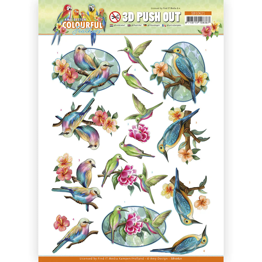 Couture Creations - Amy Design - Colourful Feathers - Hummingbird