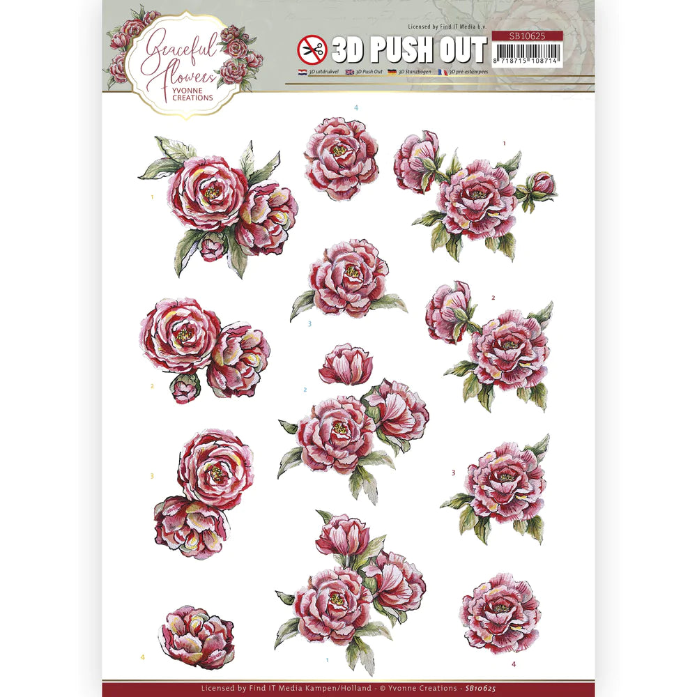 Couture Creations -  Yvonne Creations - Graceful Flowers - Pink Roses