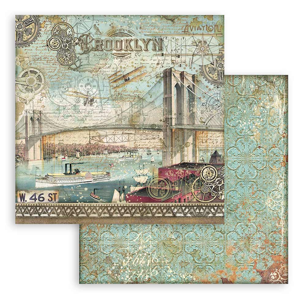 Stamperia Backgrounds Double-Sided Paper Pad 8x8 - Sir Vagabond Aviator