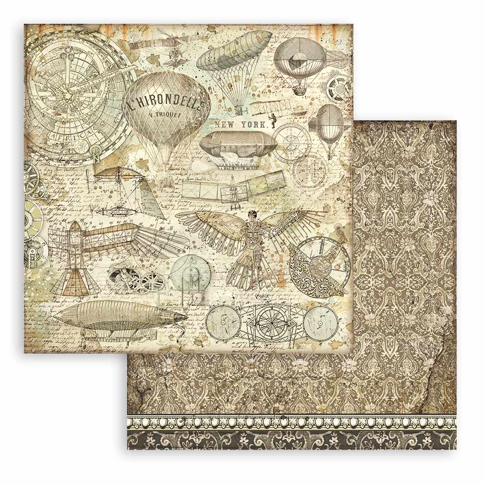 Stamperia Backgrounds Double-Sided Paper Pad 8x8 - Sir Vagabond Aviator