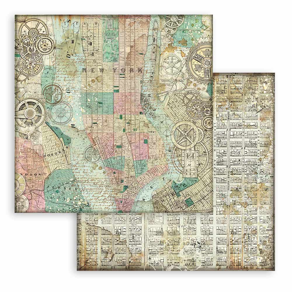 Stamperia Backgrounds Double-Sided Paper Pad 8x8 - Sir Vagabond Aviator