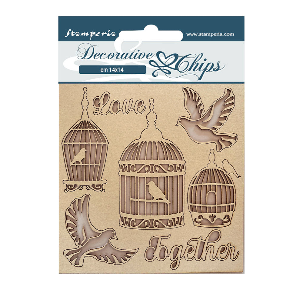 Stamperia Decorative Chips - You and Me Love Together