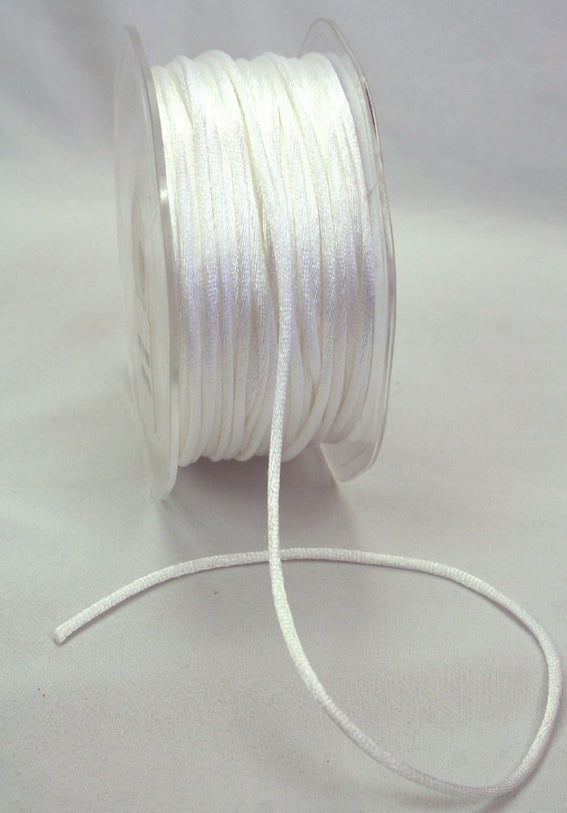 Satin String Ribbon - Rat tail - White