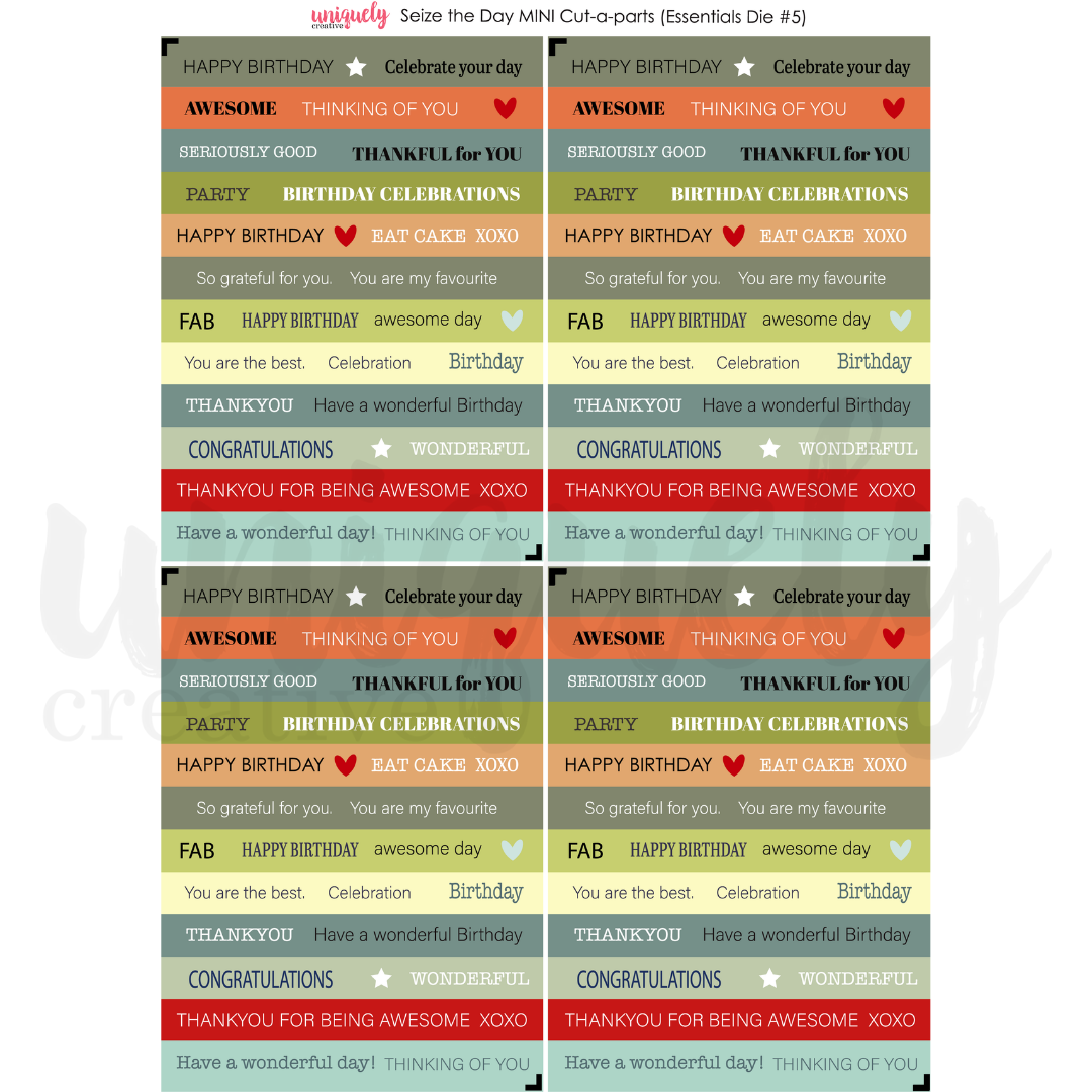 Uniquely Creative - SEIZE THE DAY MINI - Cut-A-Part Sheet