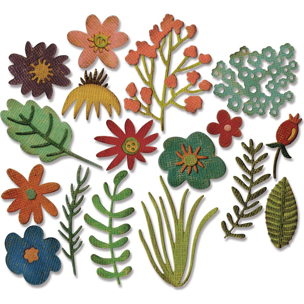 Sizzix Thinlits Dies By Tim Holtz- Funky Floral #1