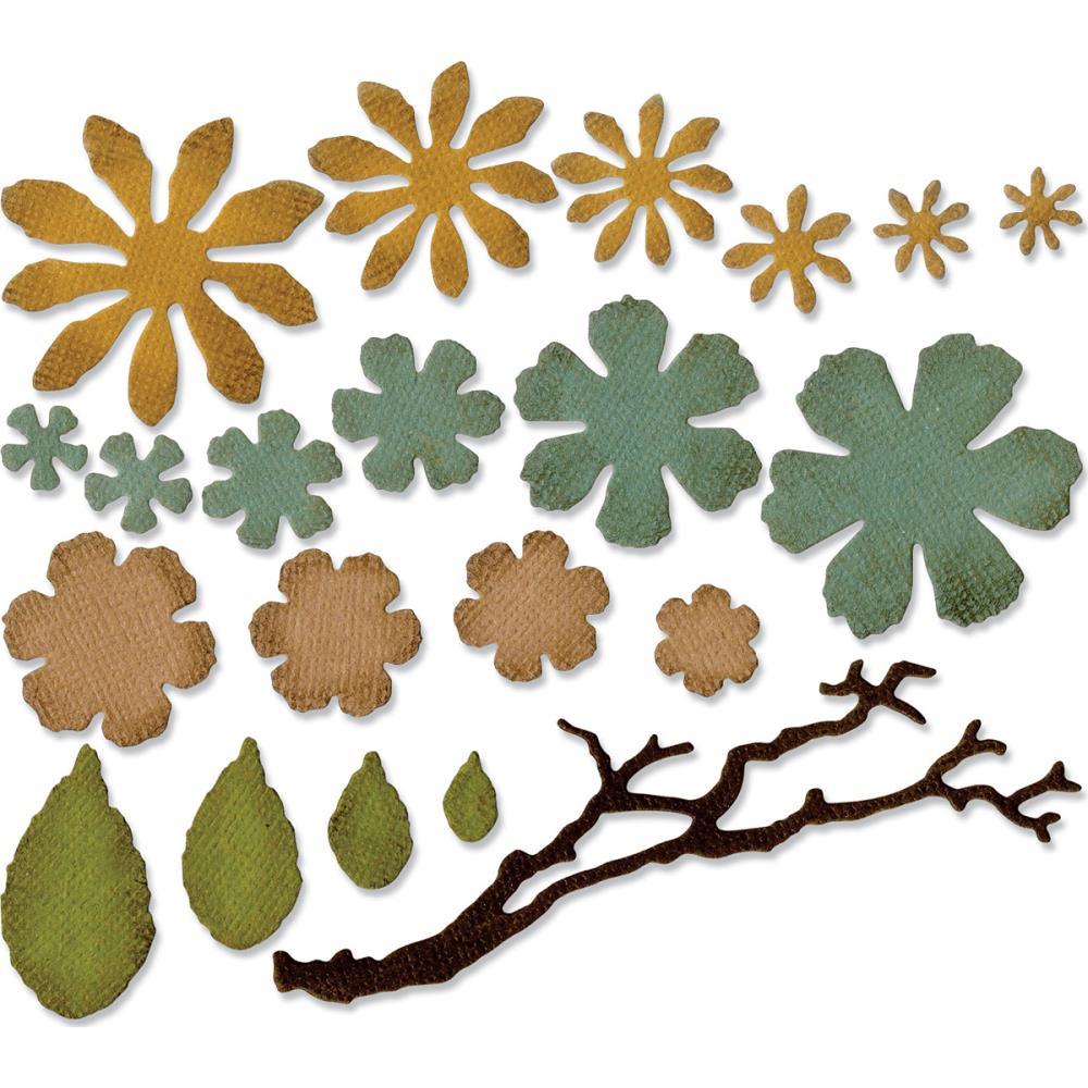 Sizzix Thinlits Dies By Tim Holtz - Small Tattered Florals