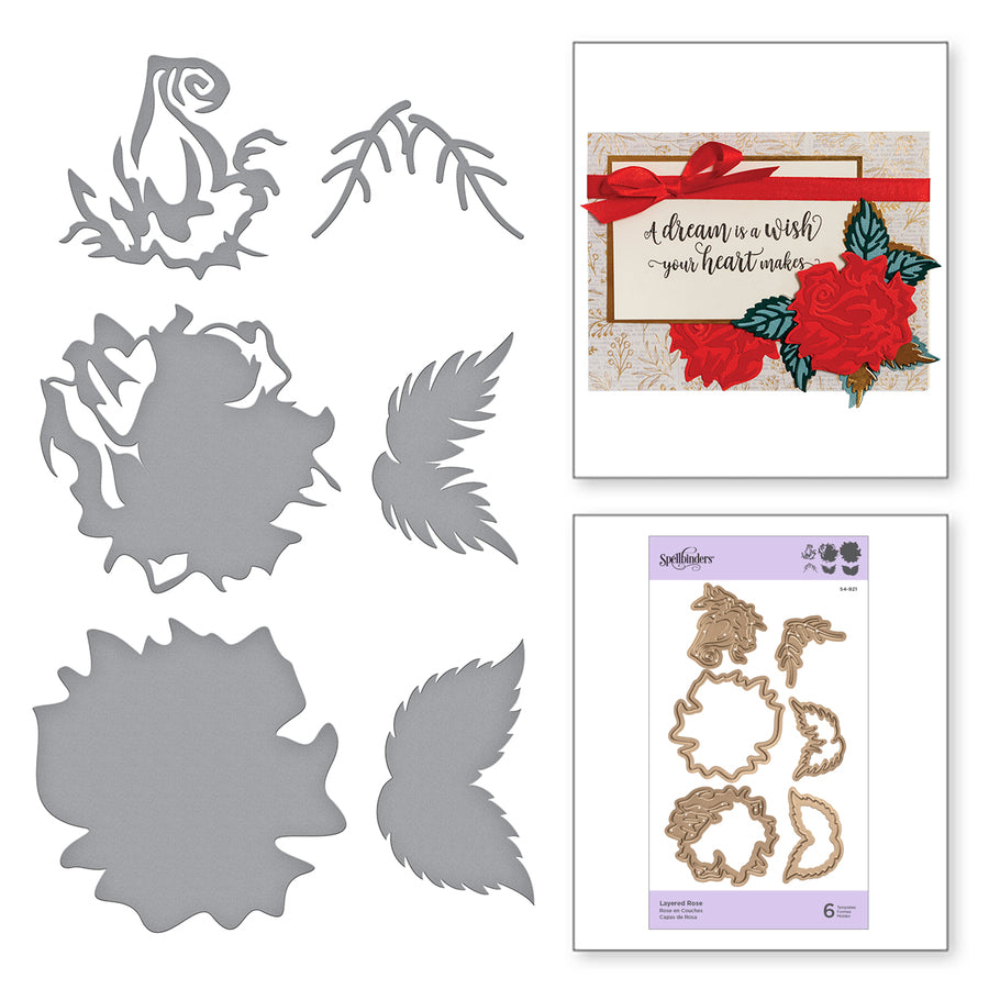 Spellbinders Indie Line Shapeabilities Dies - Layered Rose - S4-921